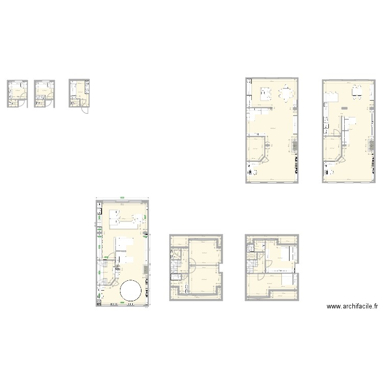 1er etage. Plan de 28 pièces et 336 m2