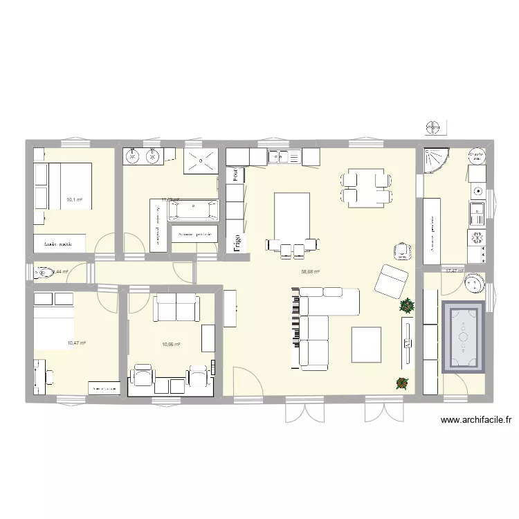 projet izon avec cuisine. Plan de 