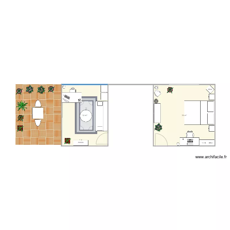 Chambre &agrave; coucher Ha Tinh. Plan de 