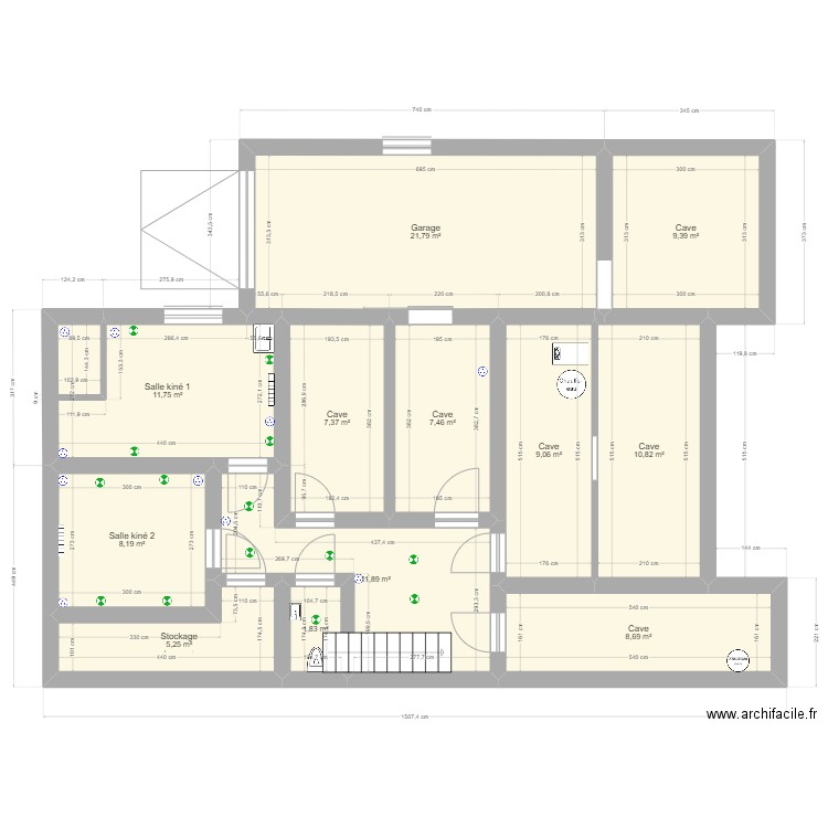 Plan sous-sol situation projetée (2023)2. Plan de 12 pièces et 114 m2