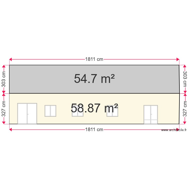 Kerseal façade sud 01. Plan de 0 pièce et 0 m2