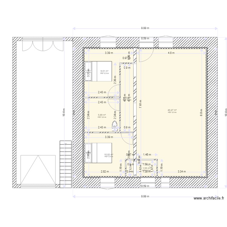 maison revel location 7. Plan de 6 pièces et 71 m2