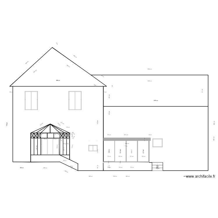 Projet Michaud face avec la veranda. Plan de 0 pièce et 0 m2