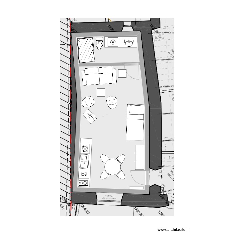 Studio - scénario 4bis. Plan de 0 pièce et 0 m2