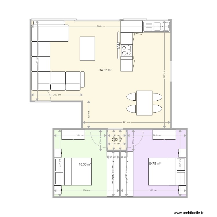 Appartement piscine 2 - Plan dessiné par Cebline