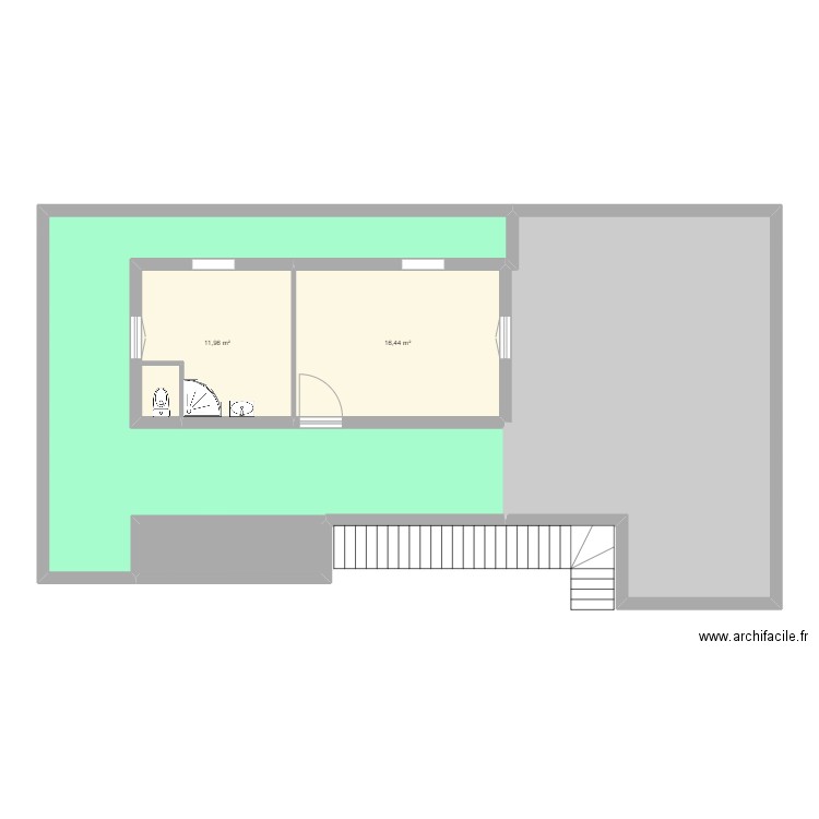 Studio. Plan de 0 pièce et 0 m2