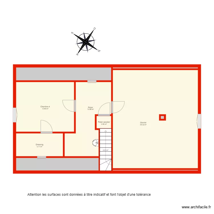 BI 4541 &eacute;tage non c&ocirc;t&eacute;. Plan de 