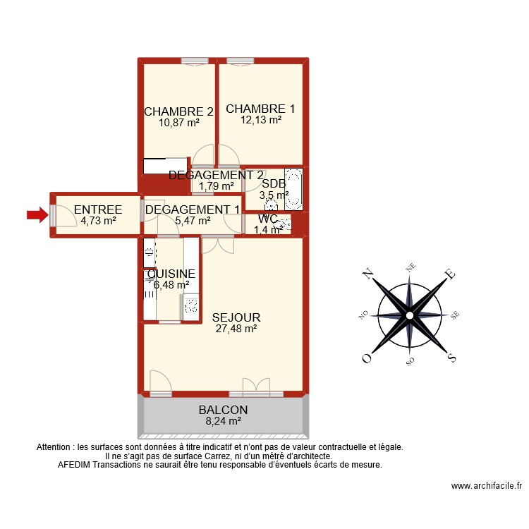 BI 8214. Plan de 12 pièces et 83 m2