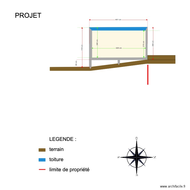 Plan de coupe Projet DP3. Plan de 0 pièce et 0 m2