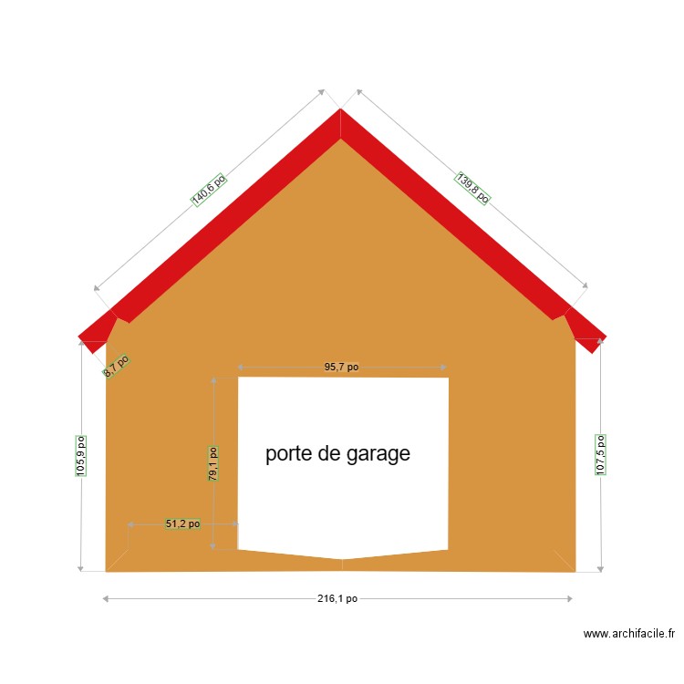 garage 24 montée krieghoff  shefford   vue face. Plan de 1 pièce et 14 m2