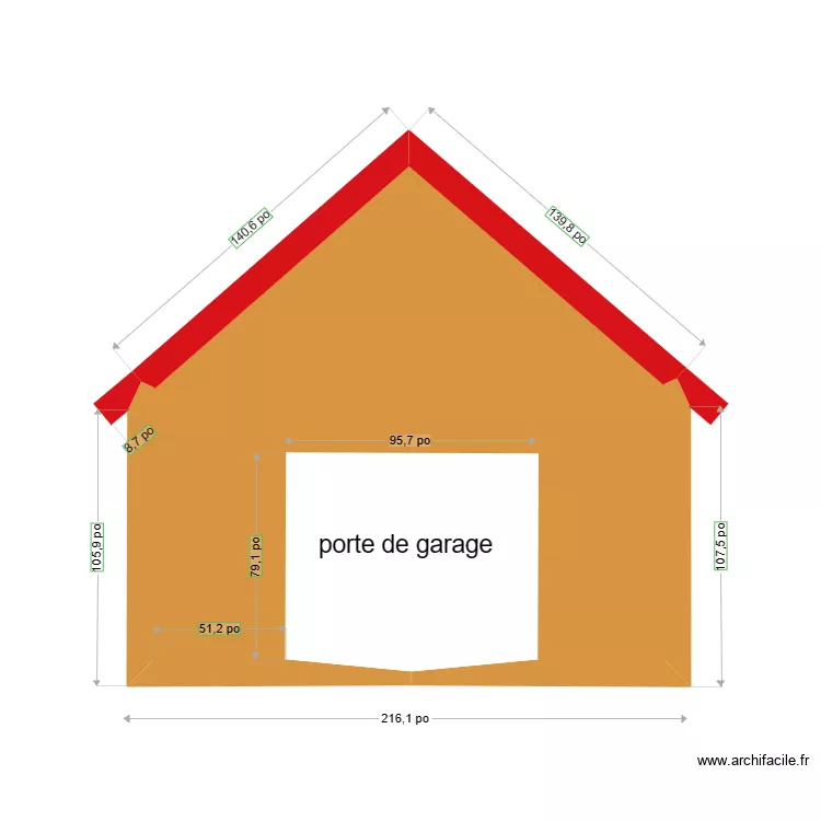 garage 24 mont&eacute;e krieghoff  shefford   vue face. Plan de 