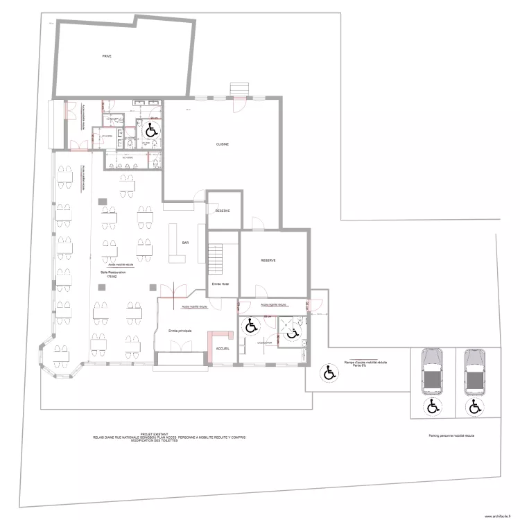 relais diane AB. Plan de 