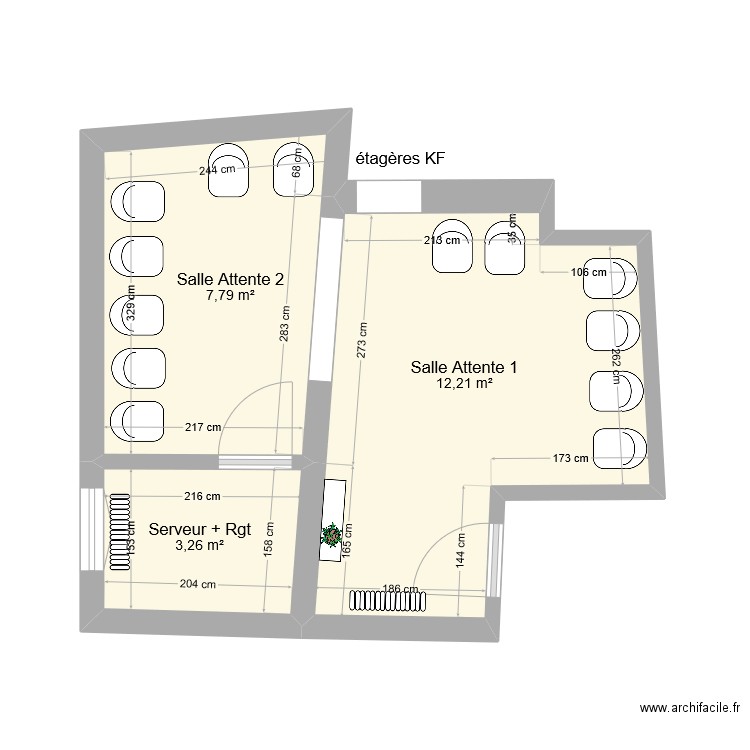 Albertas Serveur / Salle attente double. Plan de 0 pièce et 0 m2