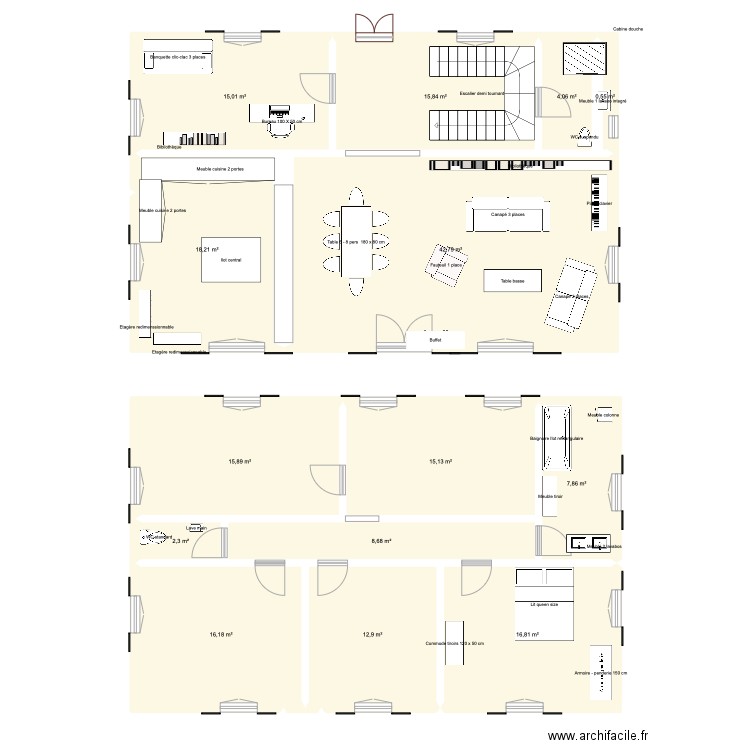 maison 4. Plan de 14 pièces et 192 m2