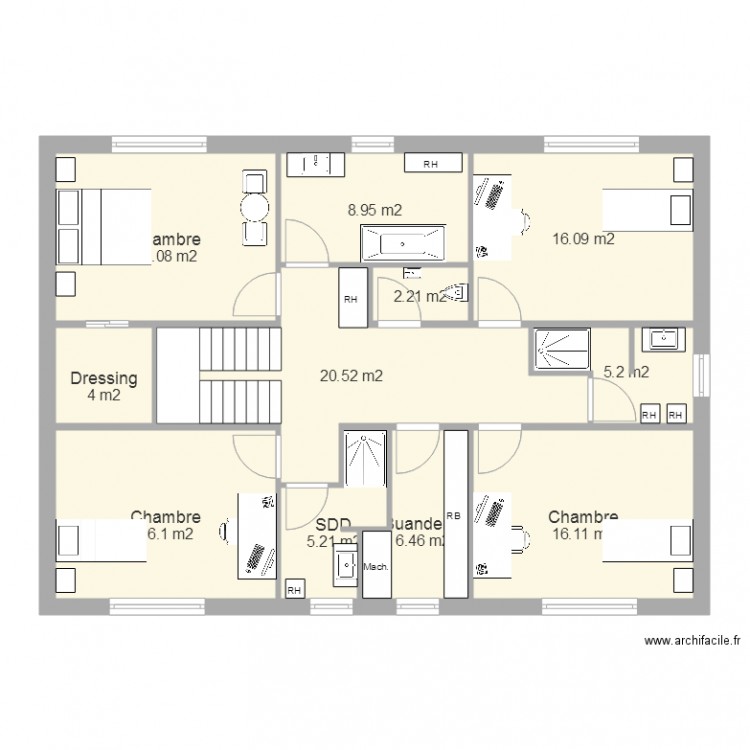 Maison Etage 26bis 10x14. Plan de 0 pièce et 0 m2