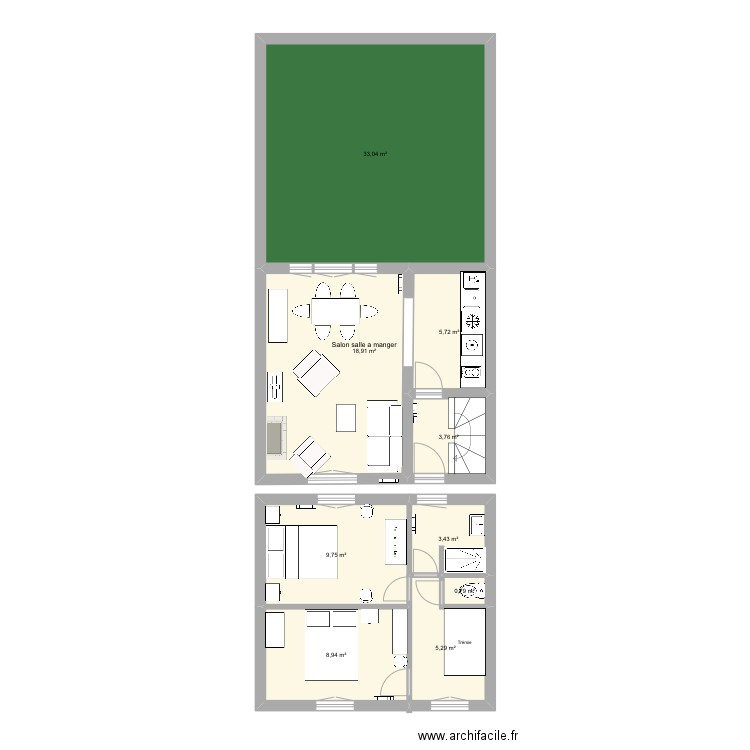 7 Paix RDC. Plan de 0 pièce et 0 m2