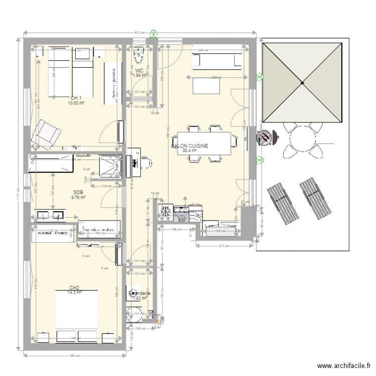 Appartement N3. Plan de 0 pièce et 0 m2