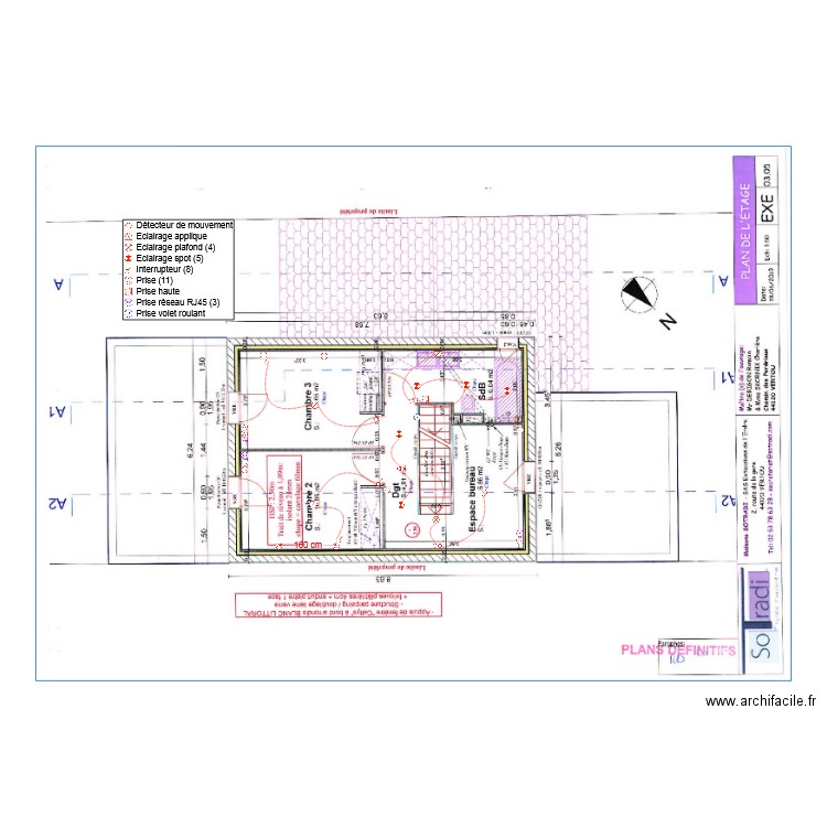 plan elec ETAGE DERIGON. Plan de 0 pièce et 0 m2