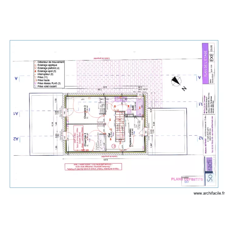 plan elec ETAGE DERIGON. Plan de 
