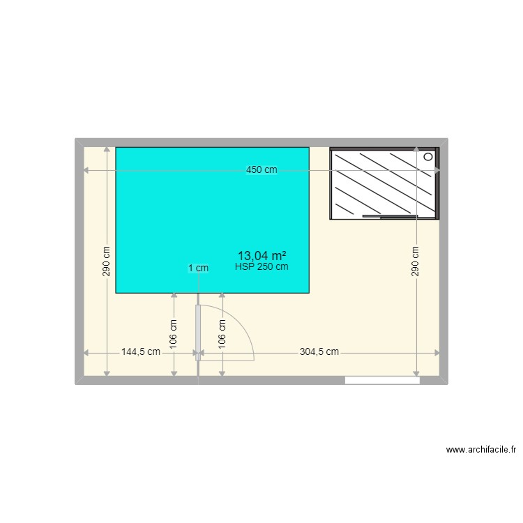 KUSTER DUO V3 13042022. Plan de 1 pièce et 13 m2