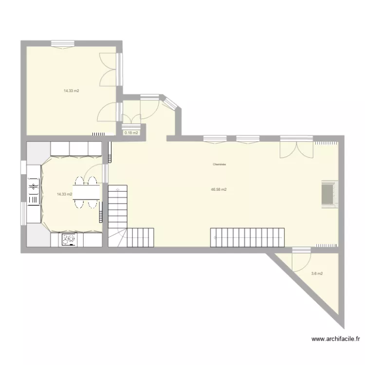 Maison Martrait RdC. Plan de 