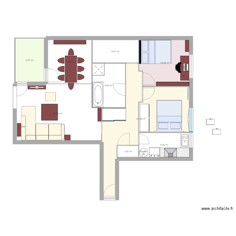 Appartement St Ouen v3. Plan de 0 pièce et 0 m2