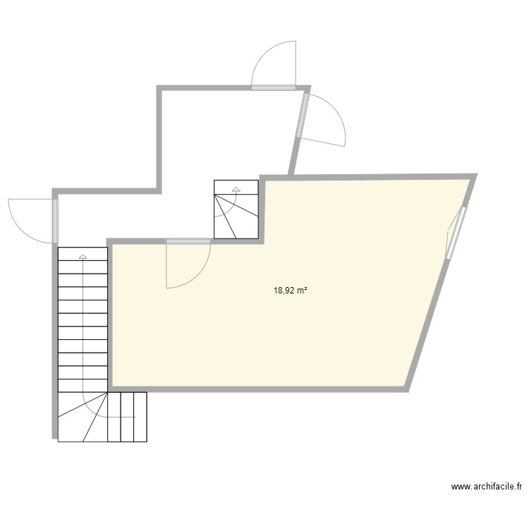 chambre a coucher Sonia & Gillou. Plan de 1 pièce et 19 m2