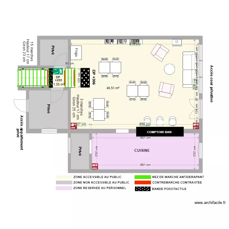 LE DRAGON CHOUQUETTE après travaux 1er étage. Plan de LE DRAGON CHOUQUETTE après travaux 1er étage. Plan de