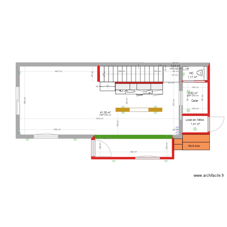 Auron - GO/Cloisement R+2 et Escalier V3. Plan de 10 pièces et 137 m2