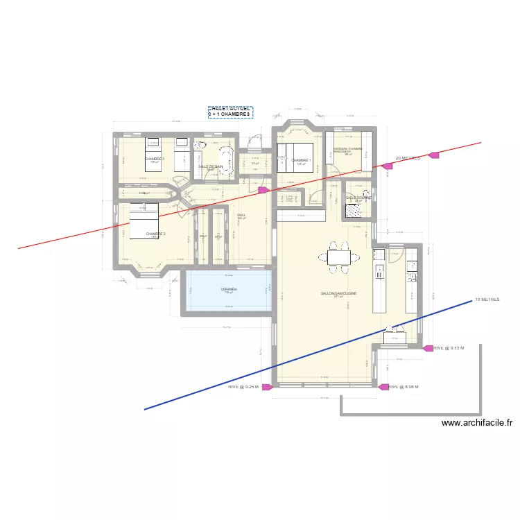 vieux chalet r&eacute;no. Plan de 