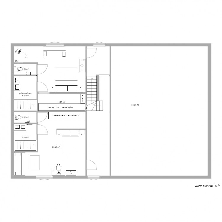 rénovation garagev6 etage. Plan de 0 pièce et 0 m2