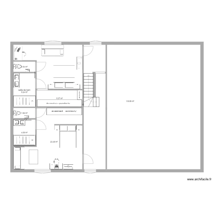 r&eacute;novation garagev6 etage. Plan de 
