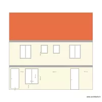 PLAN DE FACADE SUR JARDIN EXISTANT avec c&ocirc;tes