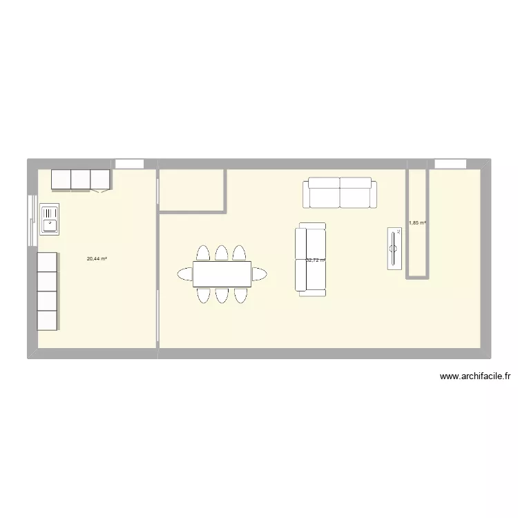 RECTANGLE MUHAMMED. Plan de 3  et 75 m²