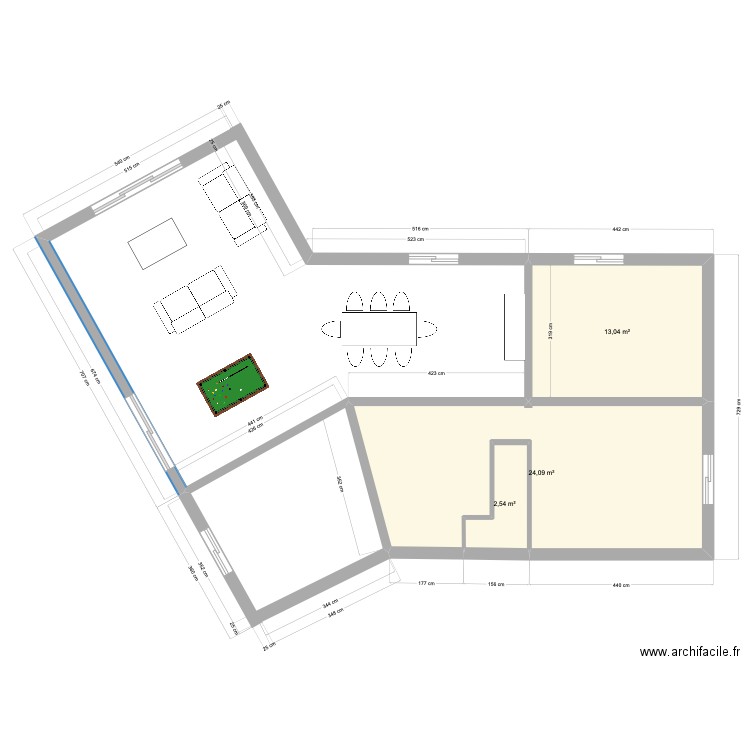 PLAN SOUS SOL. Plan de 3 pièces et 40 m2