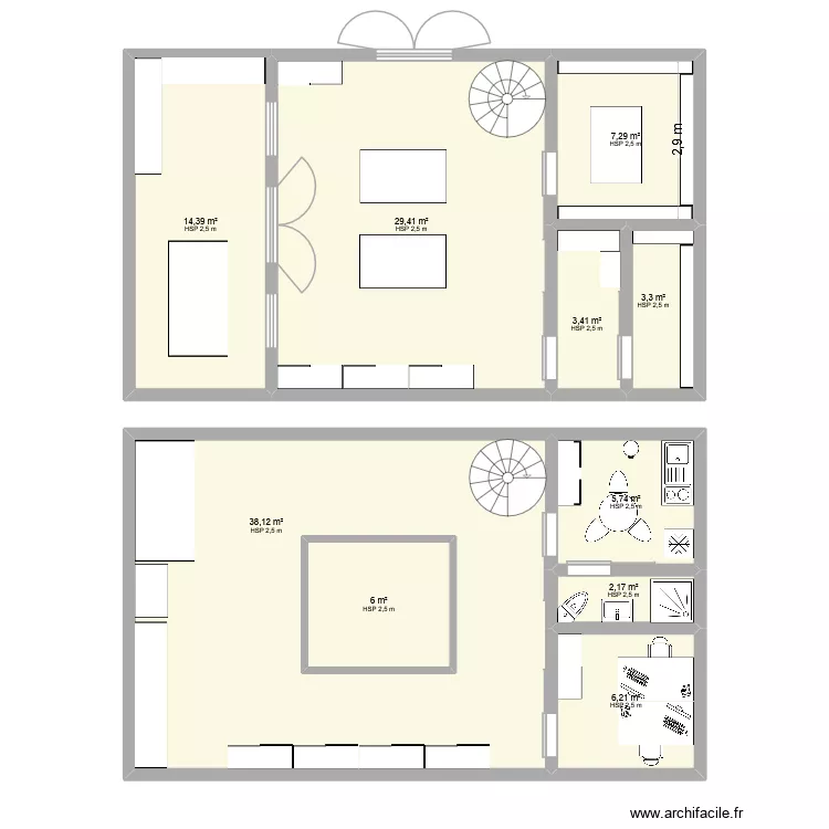 Plan b&acirc;timent composite snowboard. Plan de 10  et 123 m²