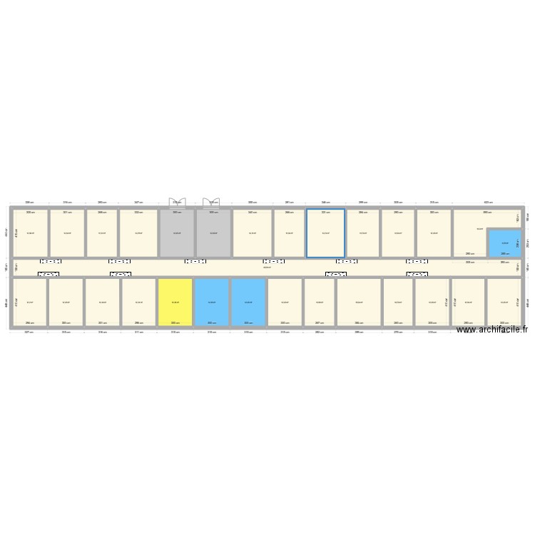 BATIMENT R+2 AERO. Plan de 87 pièces et 1241 m2