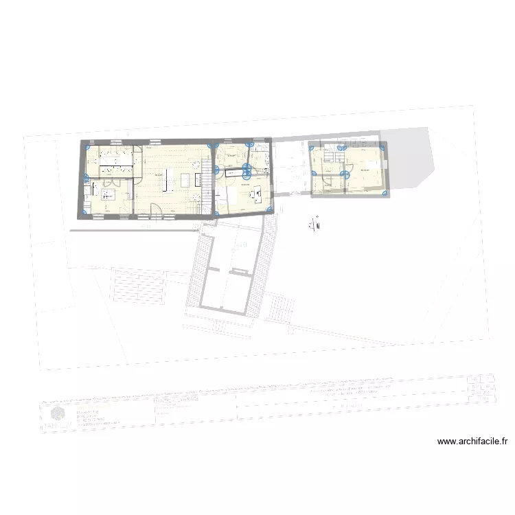 garnayetage. Plan de 7  et 129 m²