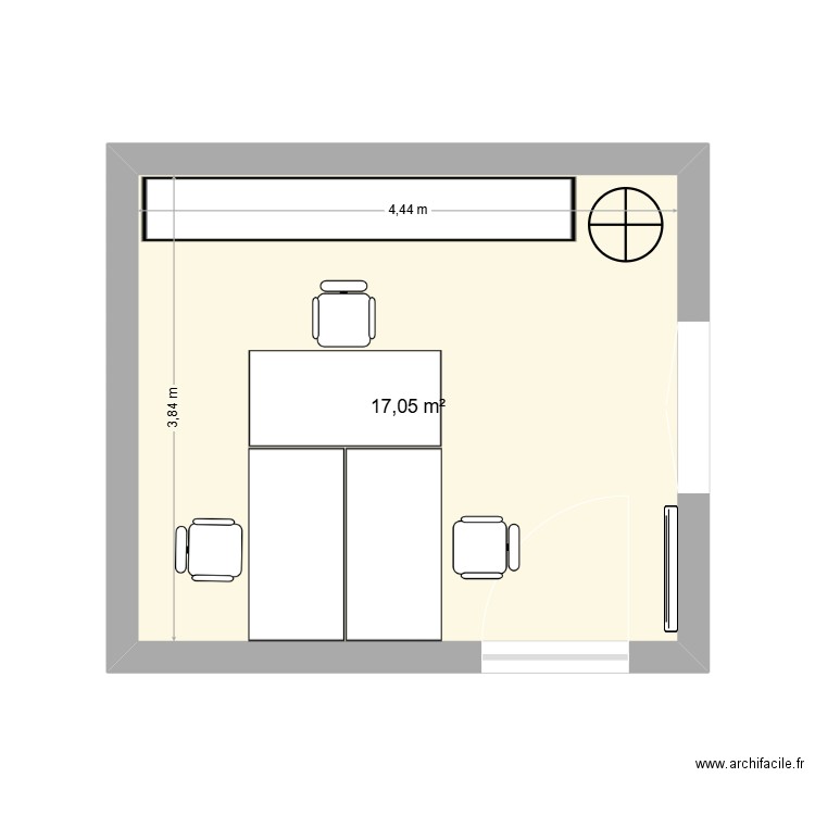 BUREAU EPAC V1. Plan de 1 pièce et 17 m2