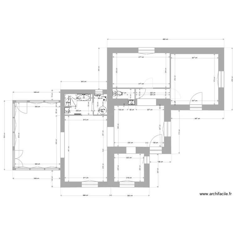 Maison modifi&eacute;e. Plan de 