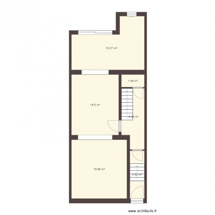 bien faire. Plan de 6 pièces et 58 m2