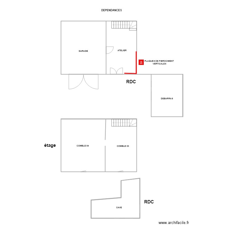 roy dependance amIANTE. Plan de 0 pièce et 0 m2