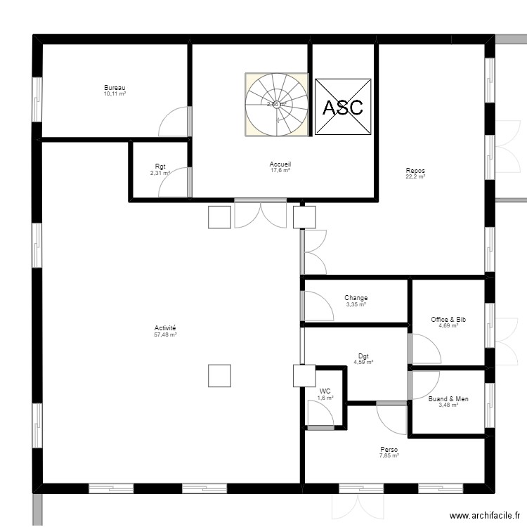 Ermont Projet 08092022. Plan de 27 pièces et 396 m2