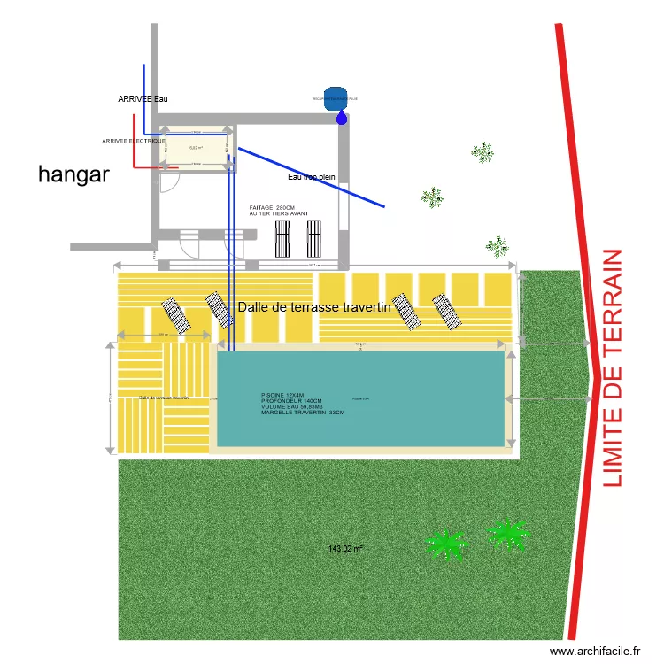 plan piscine DEPOSE. Plan de 
