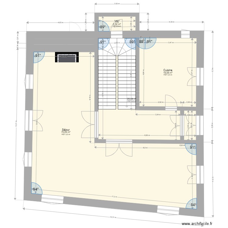 Delorme. Plan de 29 pièces et 454 m2