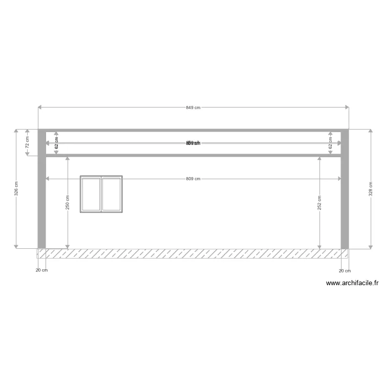 Annexe fa&ccedil;ade. Plan de 