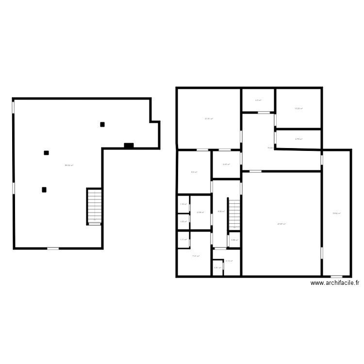 BOUCHERIE MASSY. Plan de 19 pièces et 257 m2