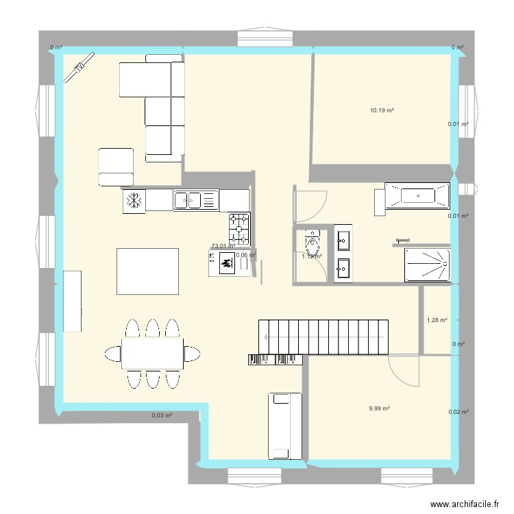 etage 3 chambres. Plan de 0 pièce et 0 m2