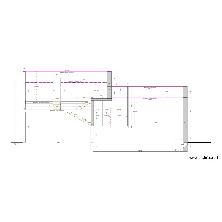Projet RDF_Coupe Extension_1. Plan de 0 pièce et 0 m2
