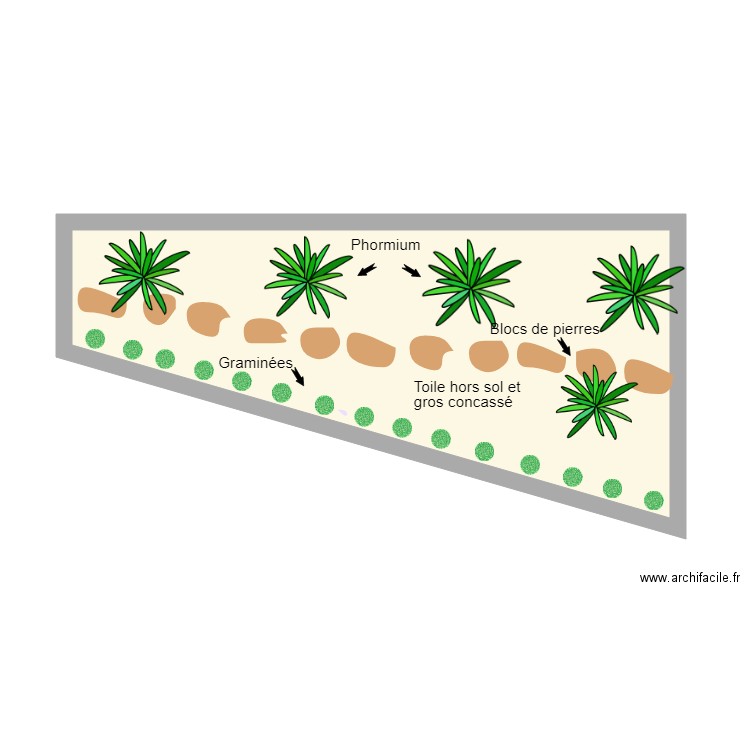 phormium. Plan de 0 pièce et 0 m2